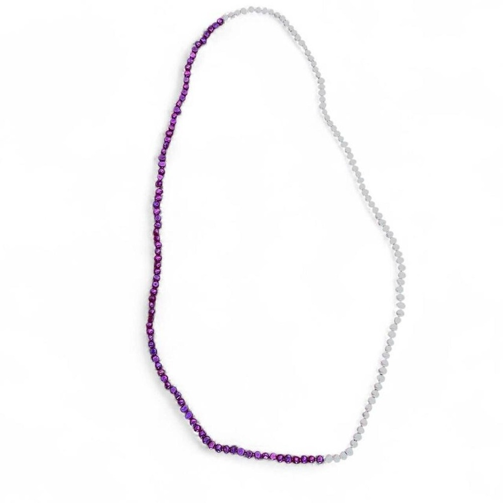 Elegant Purple and Silver Beaded Necklace